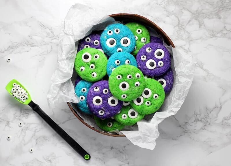 halloween Alien Kekse Cookies mit Augen